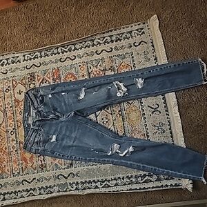 Blue denim Old Navy Rockstar super skinny jeans size 0